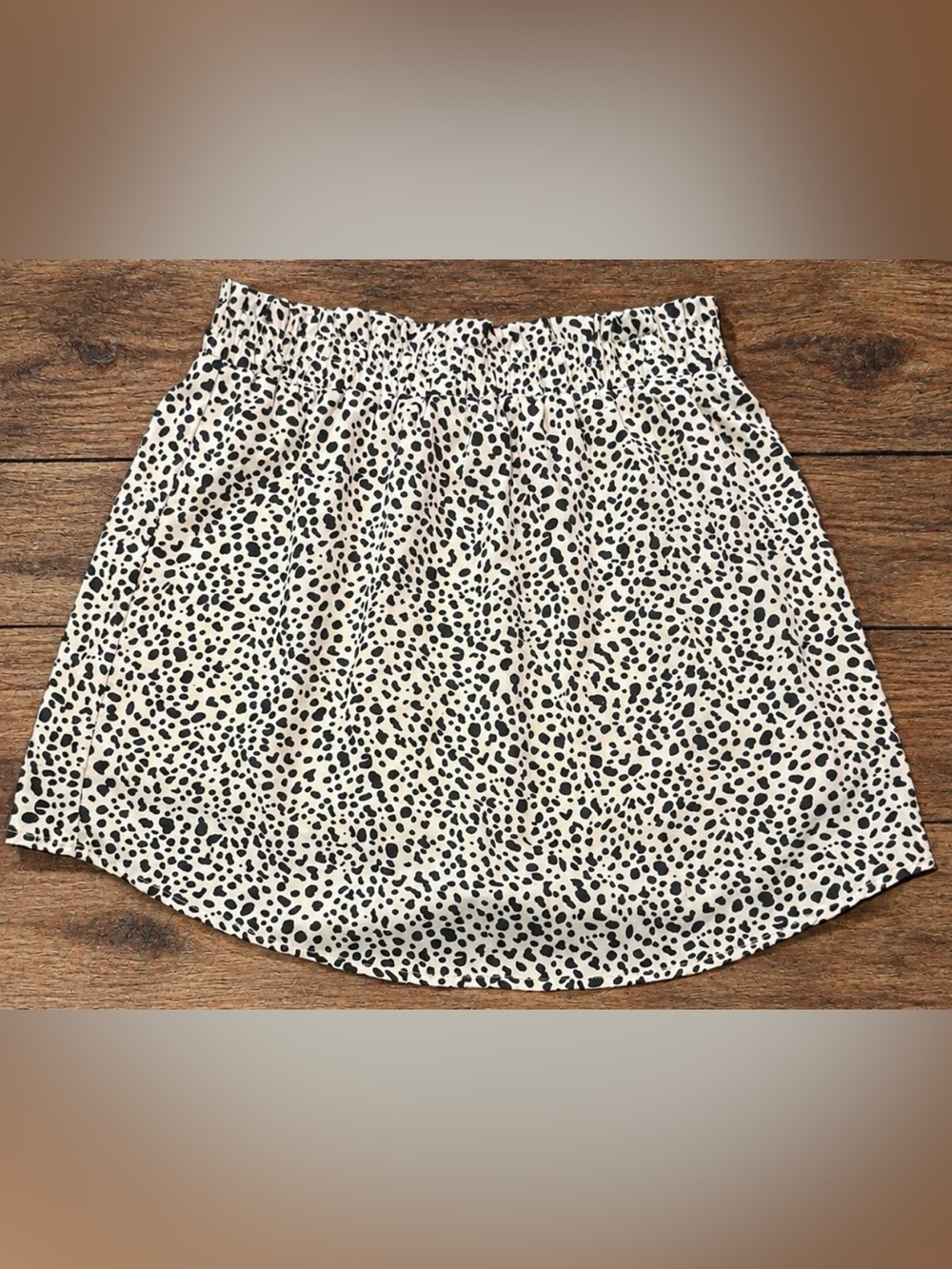 Pink Lily Women’s Small Black & Cream Dalmatian Print Mini Skirt